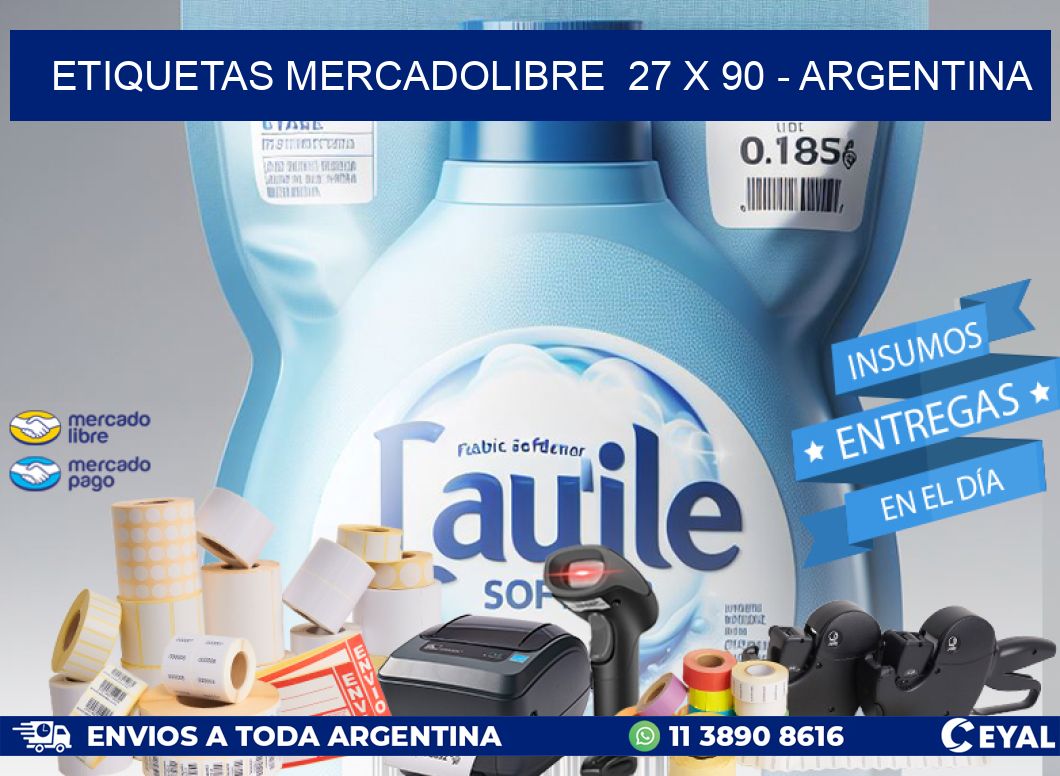 ETIQUETAS MERCADOLIBRE  27 x 90 - ARGENTINA