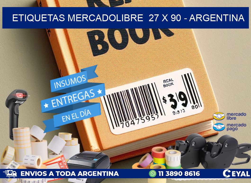 ETIQUETAS MERCADOLIBRE  27 x 90 - ARGENTINA