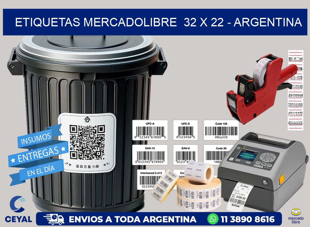 ETIQUETAS MERCADOLIBRE  32 x 22 – ARGENTINA