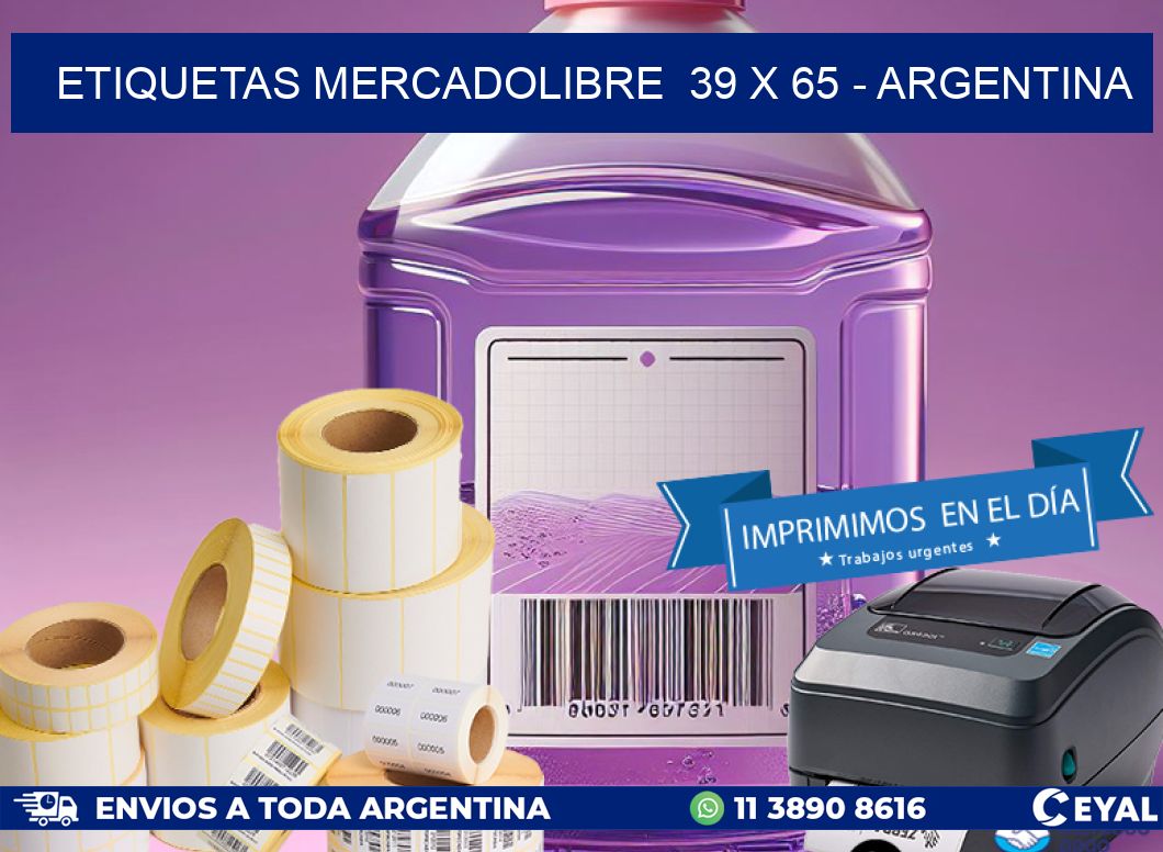 ETIQUETAS MERCADOLIBRE 39 x 65 - ARGENTINA