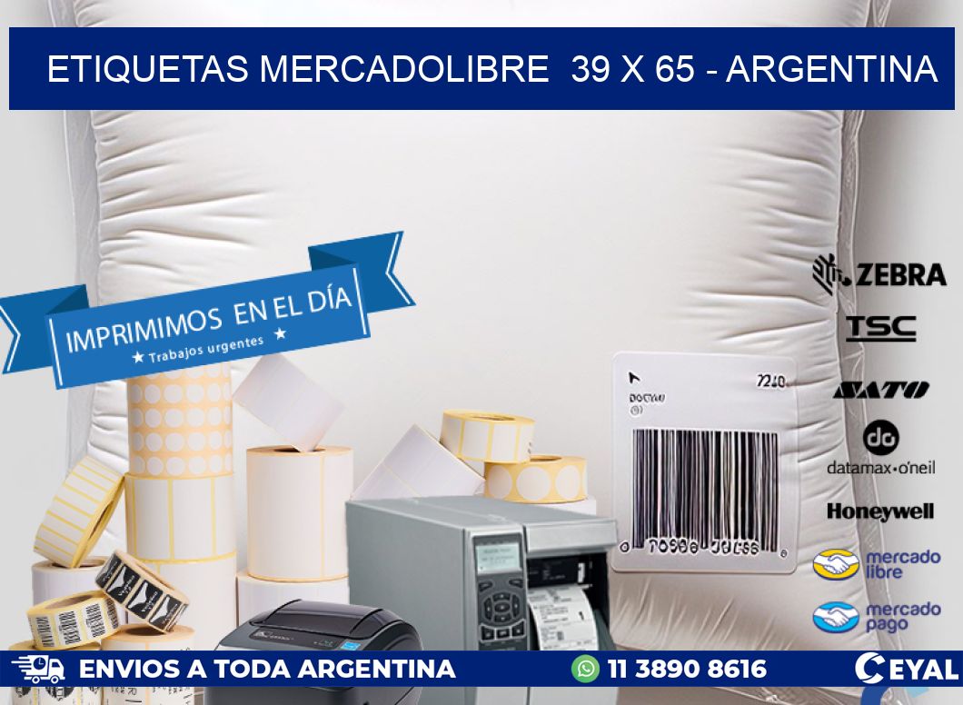 ETIQUETAS MERCADOLIBRE 39 x 65 - ARGENTINA
