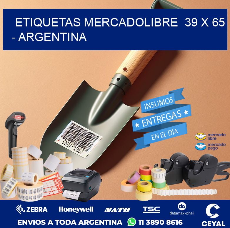 ETIQUETAS MERCADOLIBRE 39 x 65 - ARGENTINA