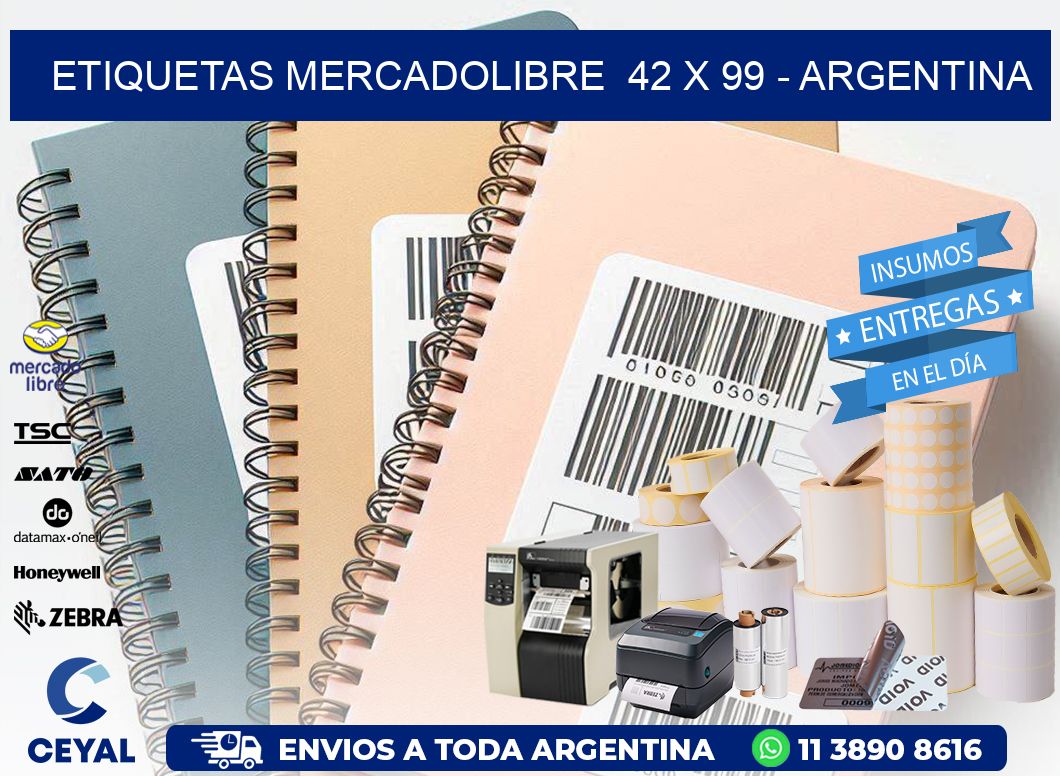 ETIQUETAS MERCADOLIBRE  42 x 99 - ARGENTINA