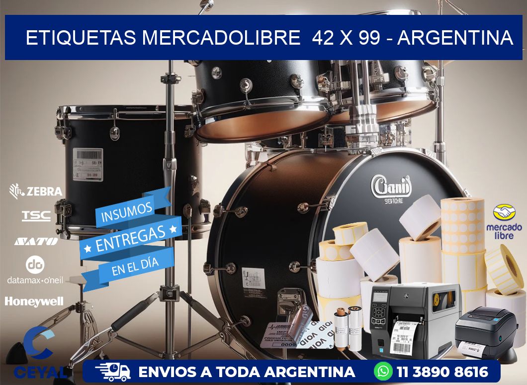 ETIQUETAS MERCADOLIBRE  42 x 99 - ARGENTINA