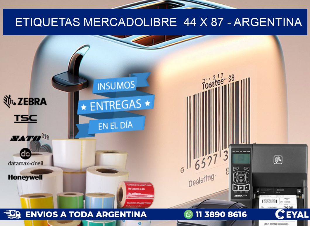 ETIQUETAS MERCADOLIBRE  44 x 87 - ARGENTINA