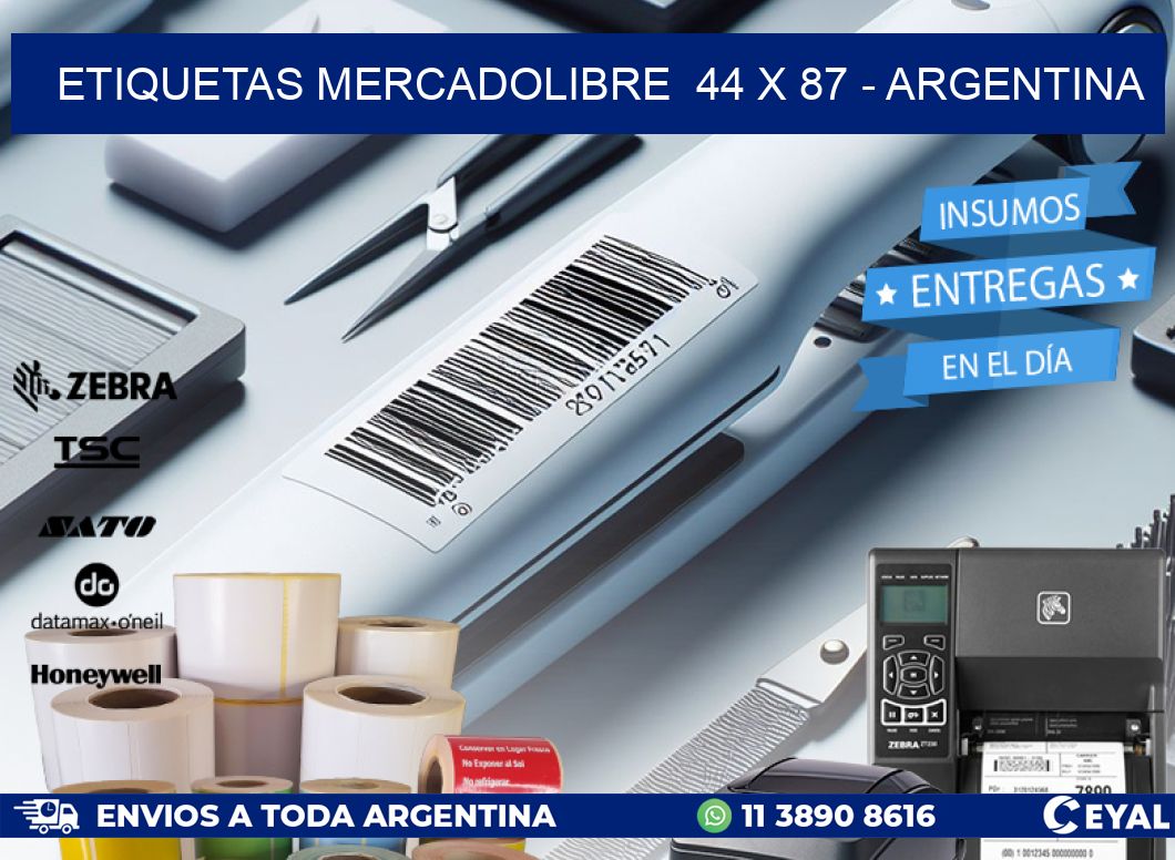 ETIQUETAS MERCADOLIBRE  44 x 87 - ARGENTINA