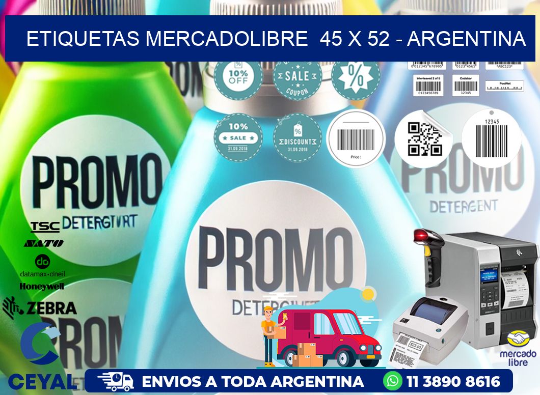 ETIQUETAS MERCADOLIBRE  45 x 52 - ARGENTINA
