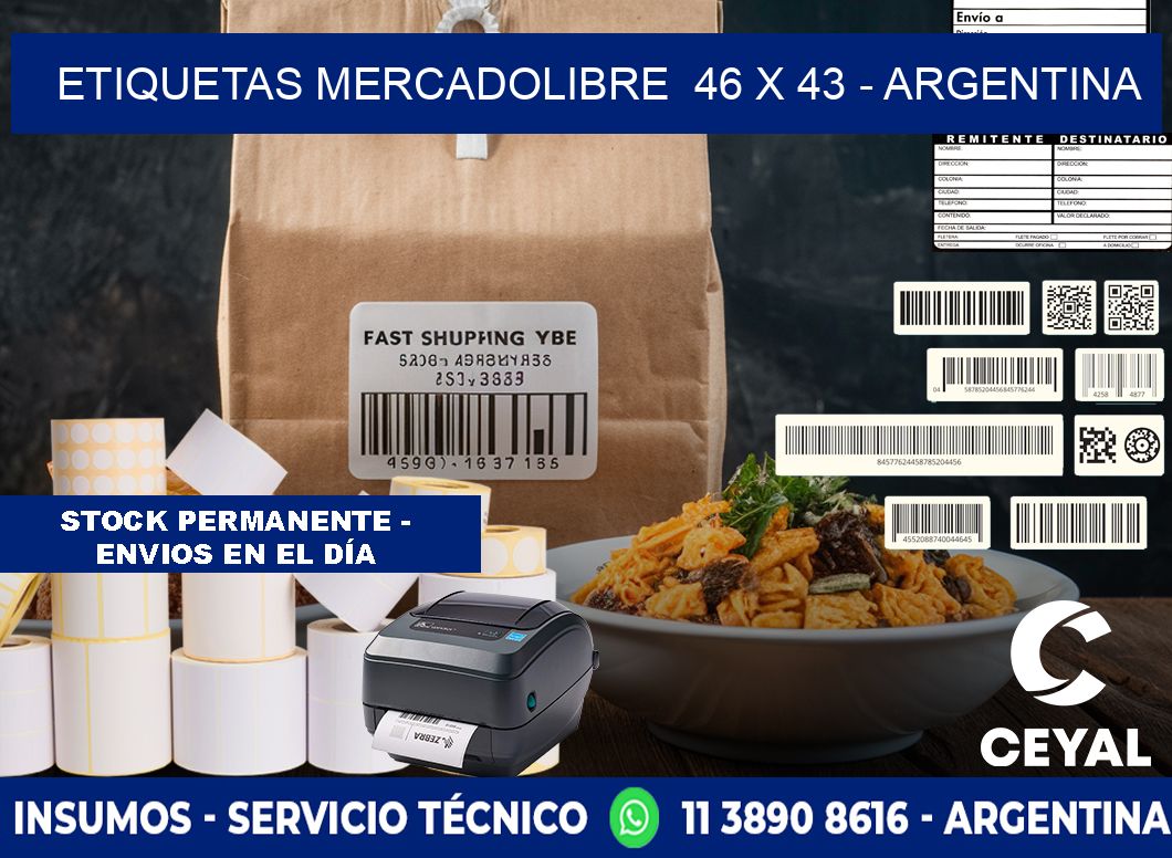 ETIQUETAS MERCADOLIBRE 46 x 43 - ARGENTINA