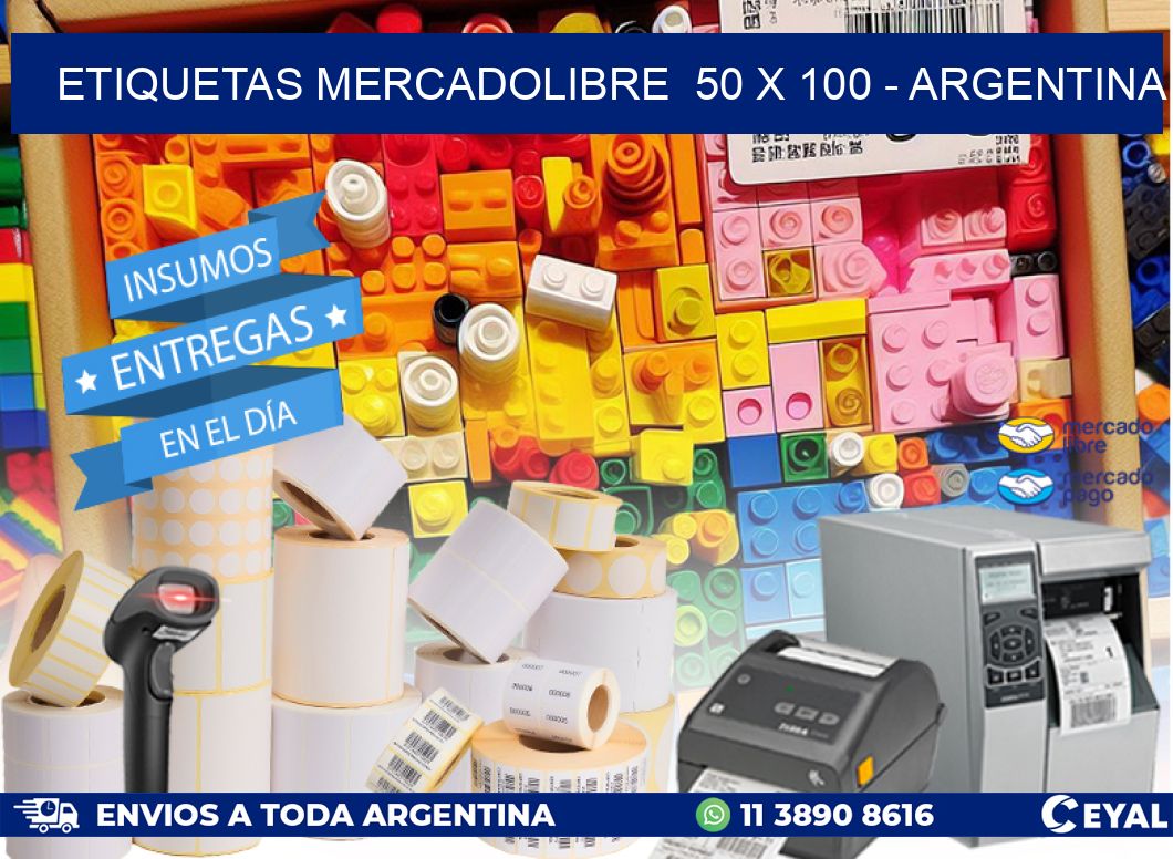 ETIQUETAS MERCADOLIBRE  50 x 100 - ARGENTINA