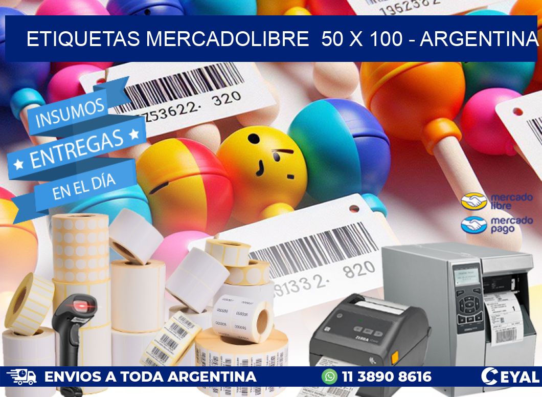 ETIQUETAS MERCADOLIBRE  50 x 100 – ARGENTINA