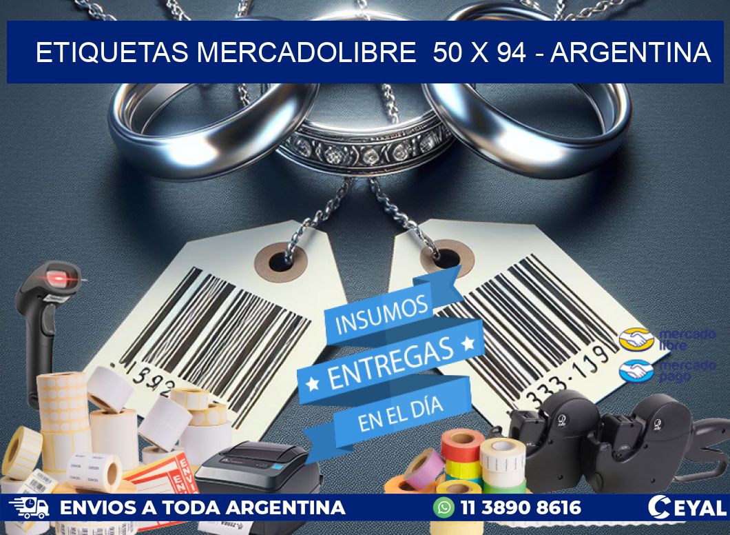 ETIQUETAS MERCADOLIBRE  50 x 94 - ARGENTINA
