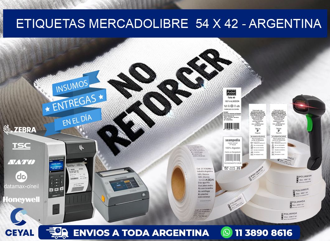 ETIQUETAS MERCADOLIBRE  54 x 42 - ARGENTINA