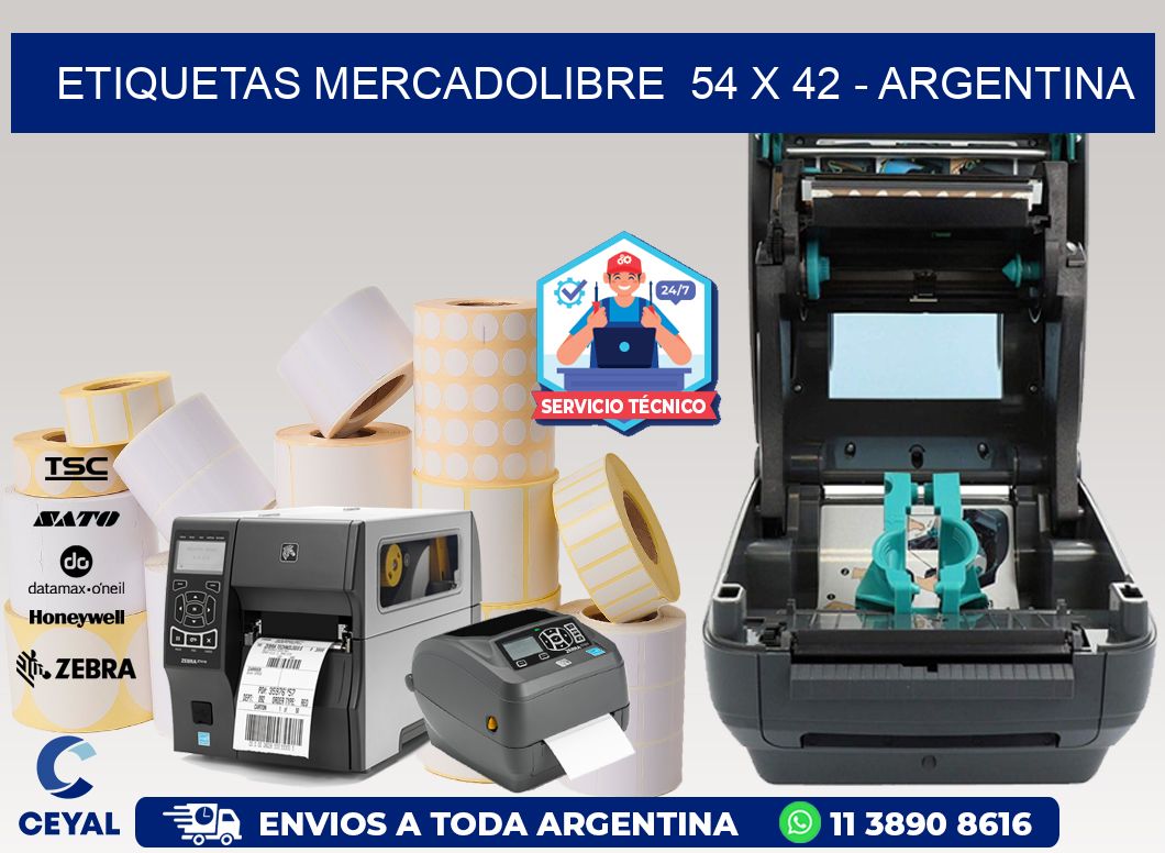 ETIQUETAS MERCADOLIBRE  54 x 42 - ARGENTINA