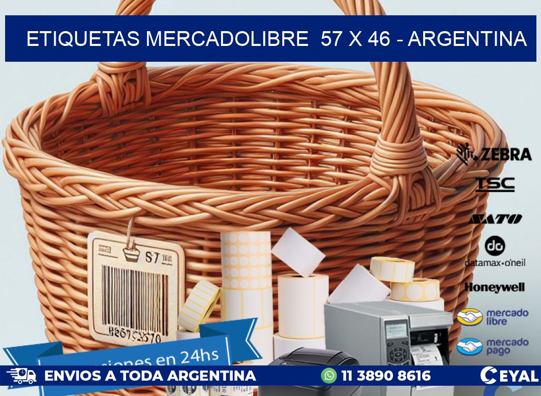 ETIQUETAS MERCADOLIBRE  57 x 46 - ARGENTINA