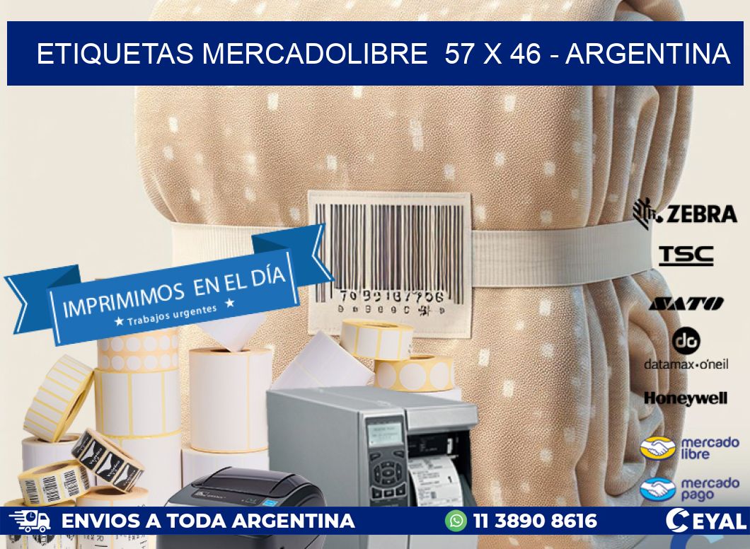 ETIQUETAS MERCADOLIBRE  57 x 46 - ARGENTINA