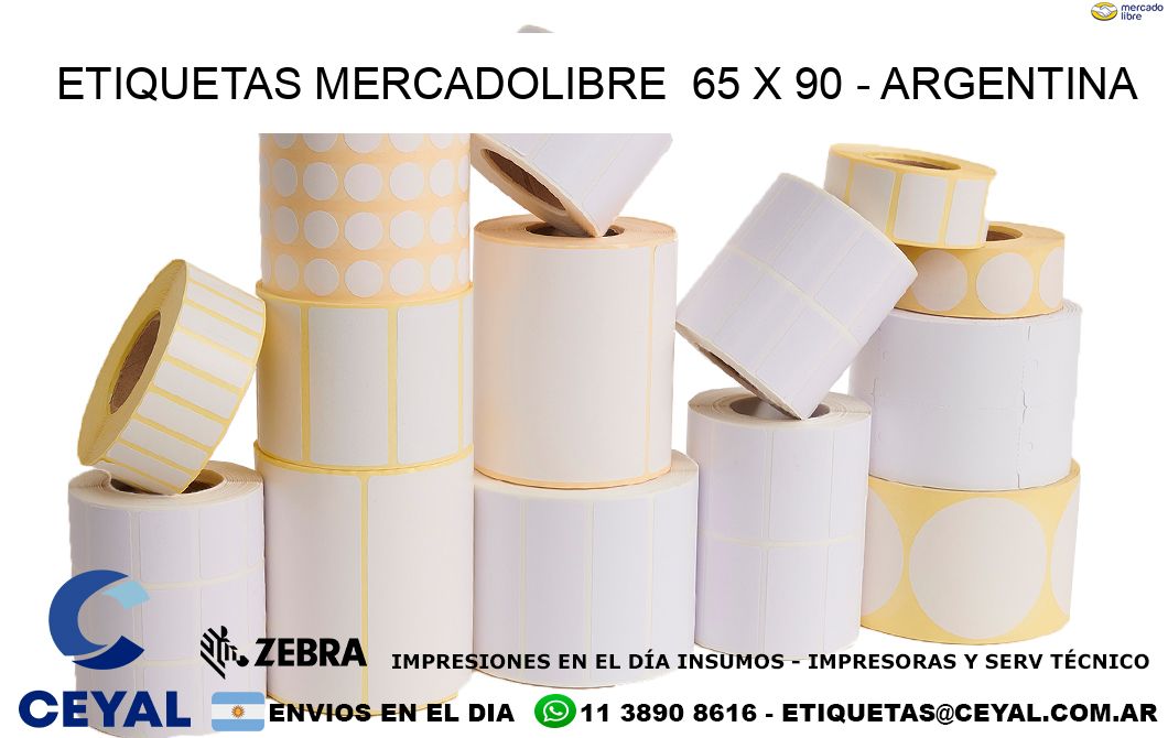 ETIQUETAS MERCADOLIBRE  65 x 90 - ARGENTINA