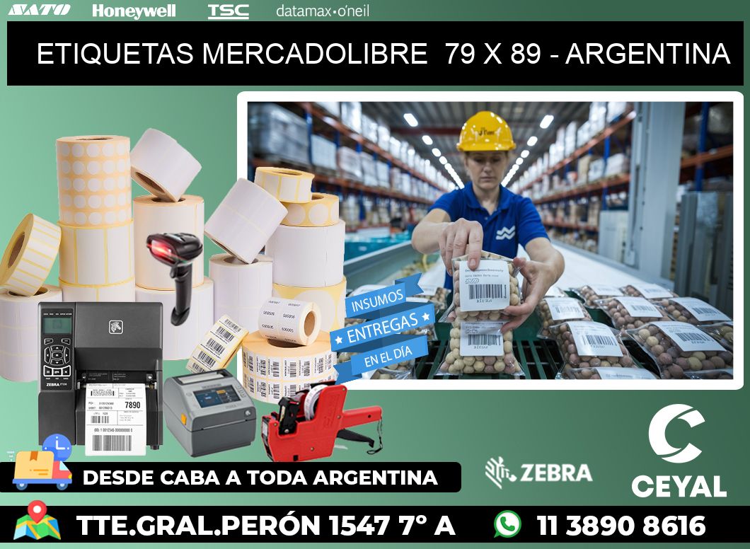 ETIQUETAS MERCADOLIBRE  79 x 89 - ARGENTINA