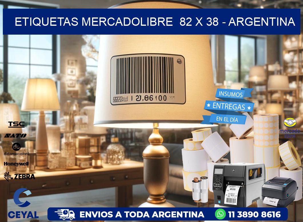 ETIQUETAS MERCADOLIBRE  82 x 38 - ARGENTINA