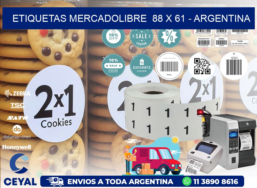 ETIQUETAS MERCADOLIBRE 88 x 61 - ARGENTINA