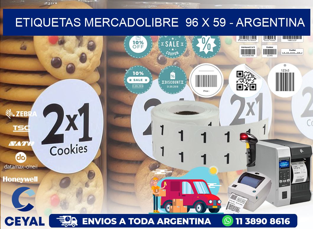 ETIQUETAS MERCADOLIBRE  96 x 59 - ARGENTINA