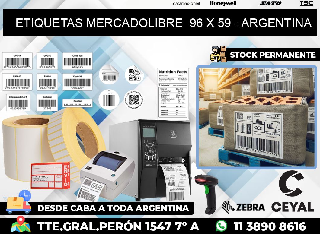 ETIQUETAS MERCADOLIBRE  96 x 59 – ARGENTINA