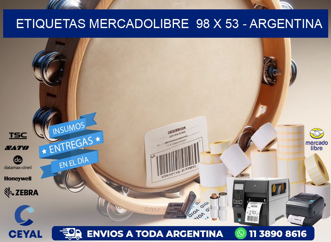 ETIQUETAS MERCADOLIBRE  98 x 53 - ARGENTINA