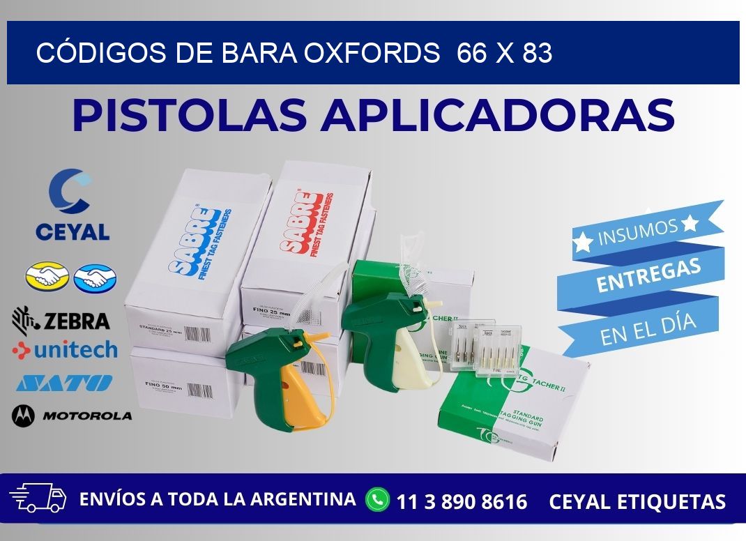 CÓDIGOS DE BARA OXFORDS  66 x 83