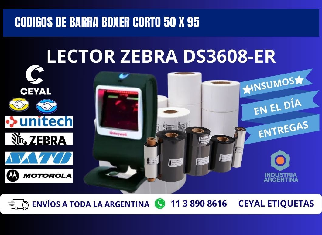 CODIGOS DE BARRA BOXER CORTO 50 x 95