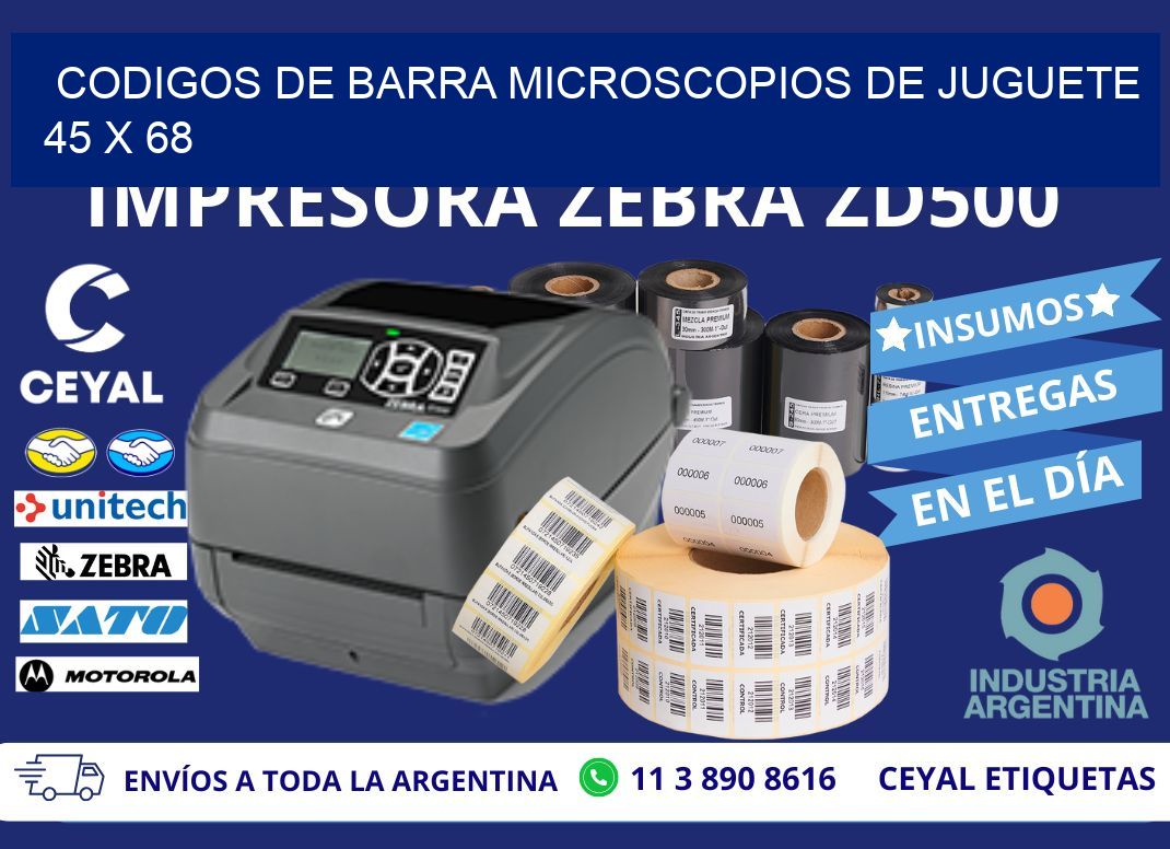 CODIGOS DE BARRA MICROSCOPIOS DE JUGUETE 45 x 68