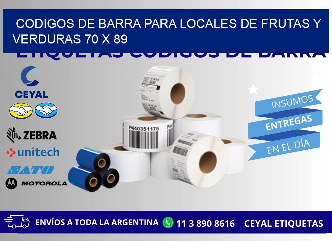 CODIGOS DE BARRA PARA LOCALES DE FRUTAS Y VERDURAS 70 x 89