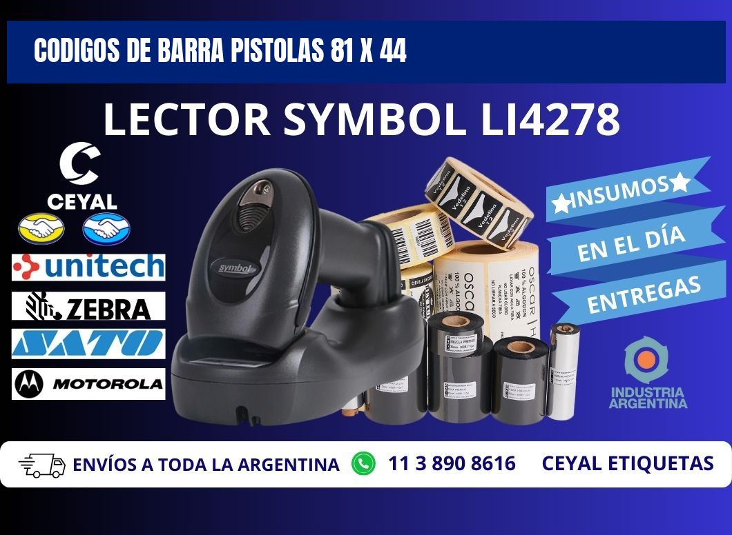 CODIGOS DE BARRA PISTOLAS 81 x 44