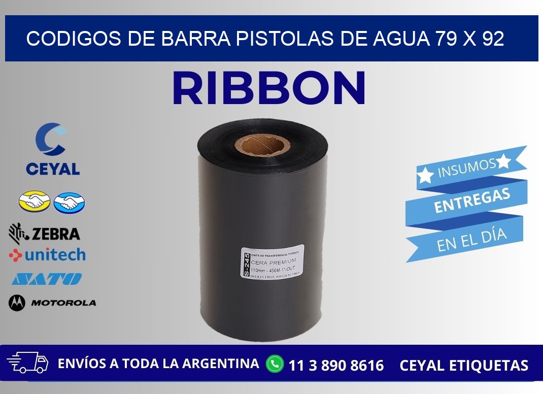 CODIGOS DE BARRA PISTOLAS DE AGUA 79 x 92