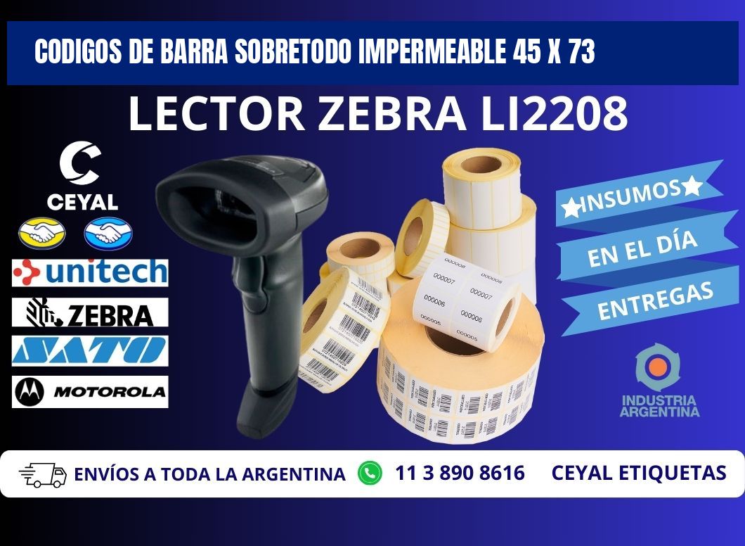 CODIGOS DE BARRA SOBRETODO IMPERMEABLE 45 x 73