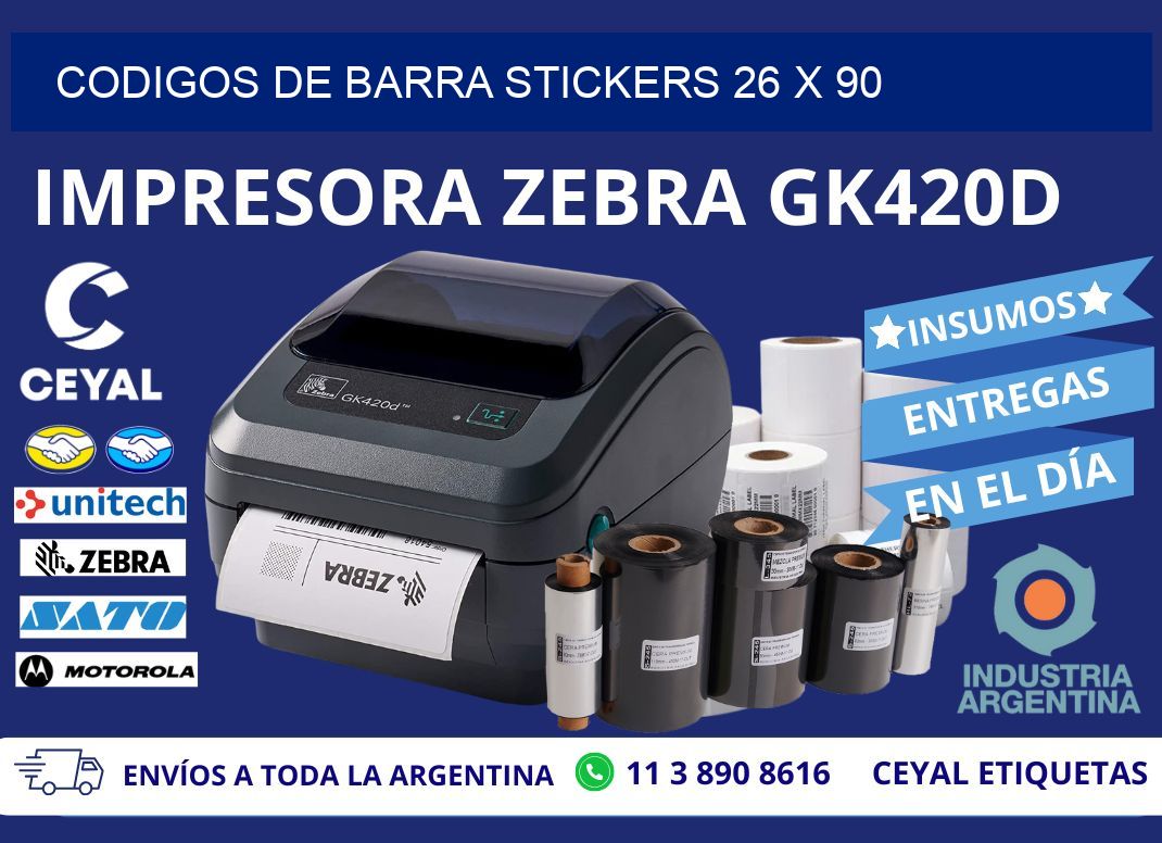 CODIGOS DE BARRA STICKERS 26 x 90