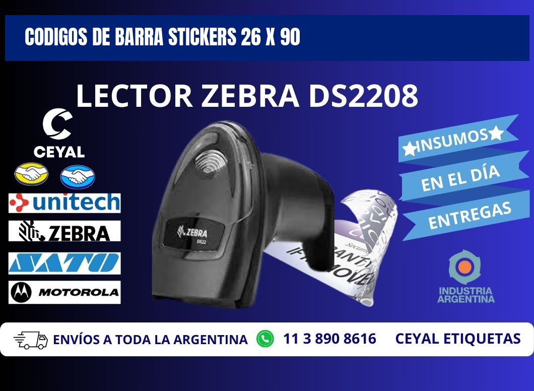 CODIGOS DE BARRA STICKERS 26 x 90