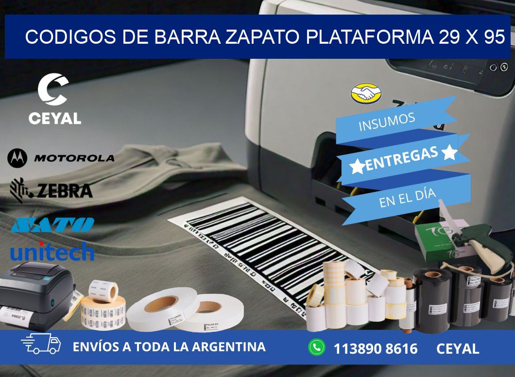 CODIGOS DE BARRA ZAPATO PLATAFORMA 29 x 95