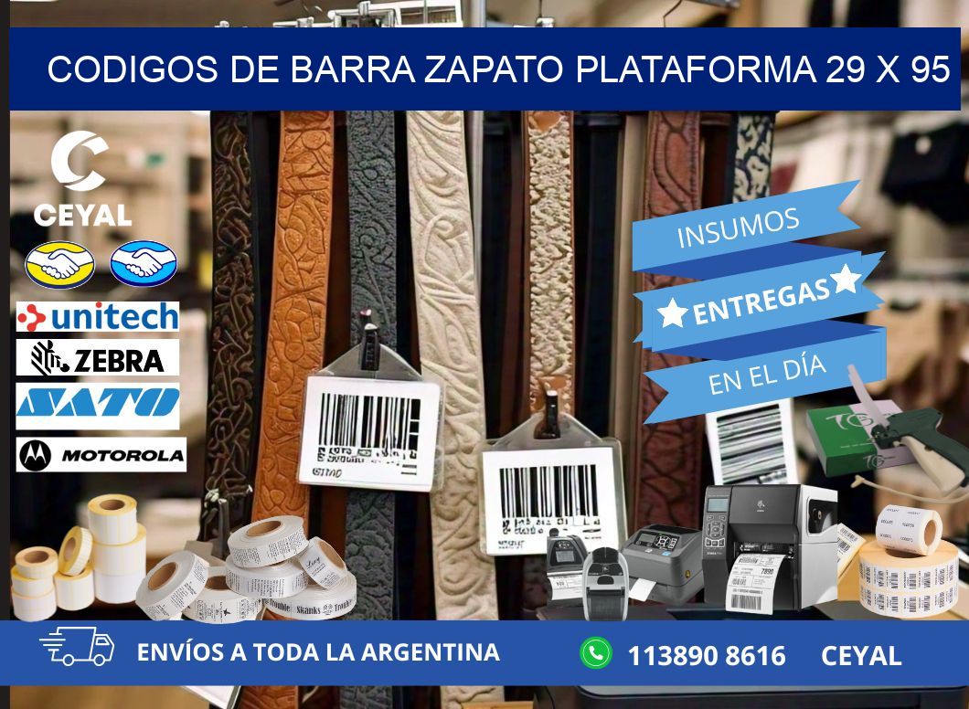 CODIGOS DE BARRA ZAPATO PLATAFORMA 29 x 95