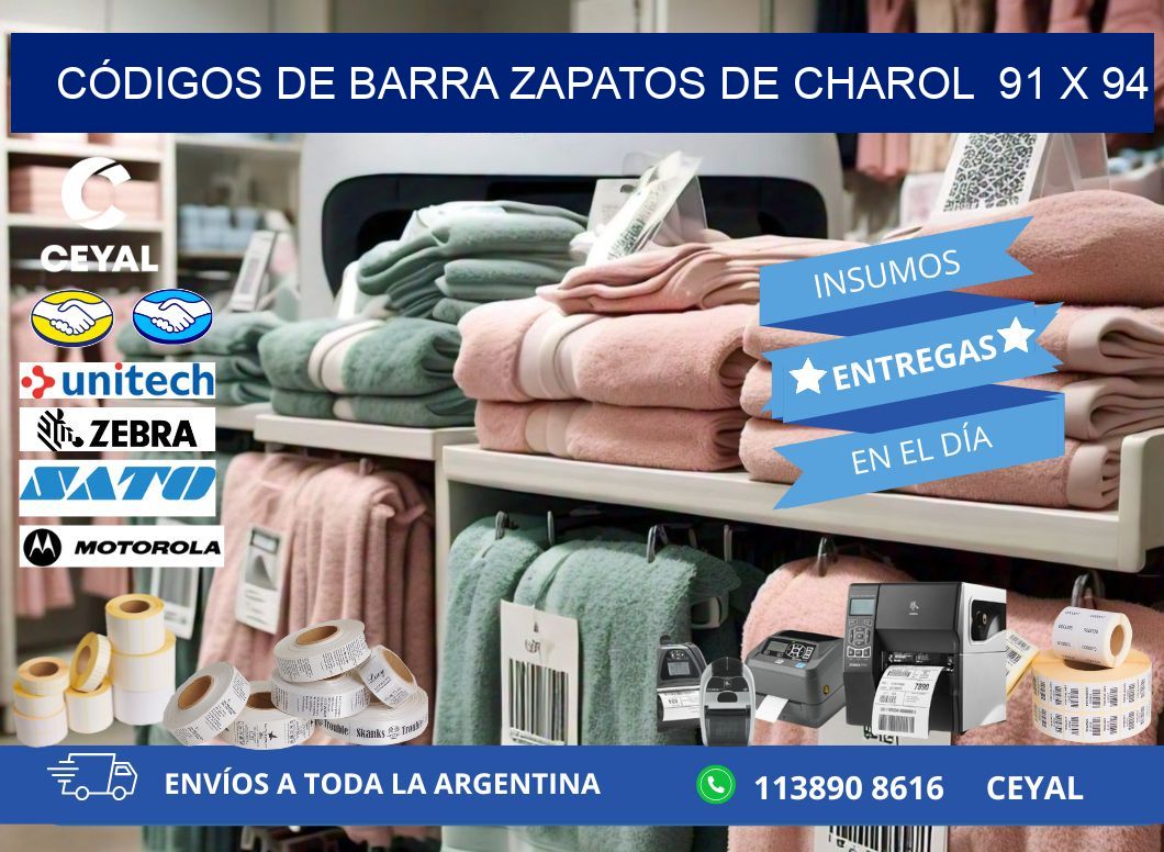 CÓDIGOS DE BARRA ZAPATOS DE CHAROL  91 x 94