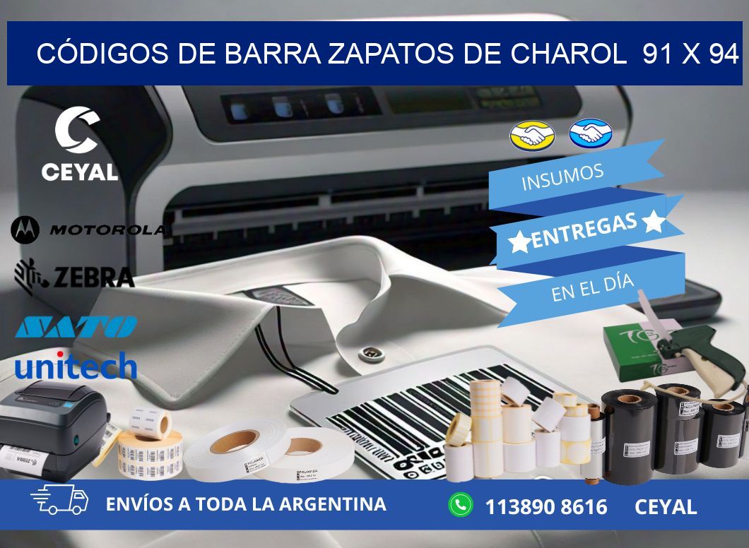 CÓDIGOS DE BARRA ZAPATOS DE CHAROL  91 x 94