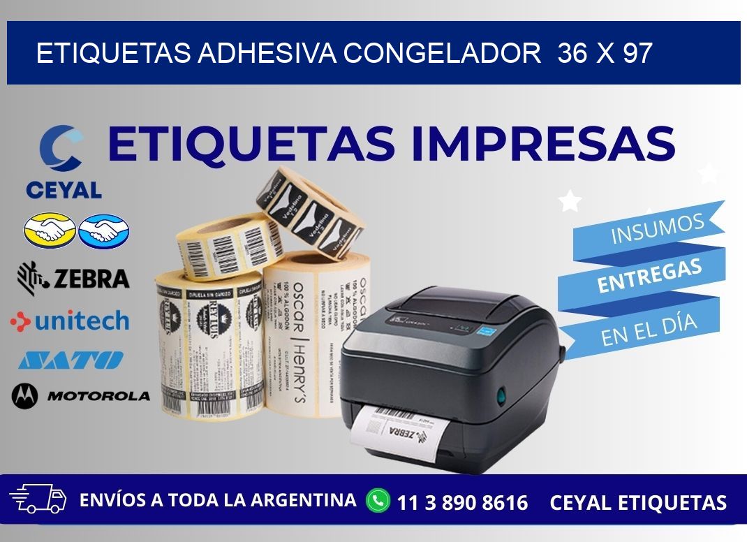 ETIQUETAS ADHESIVA CONGELADOR  36 x 97