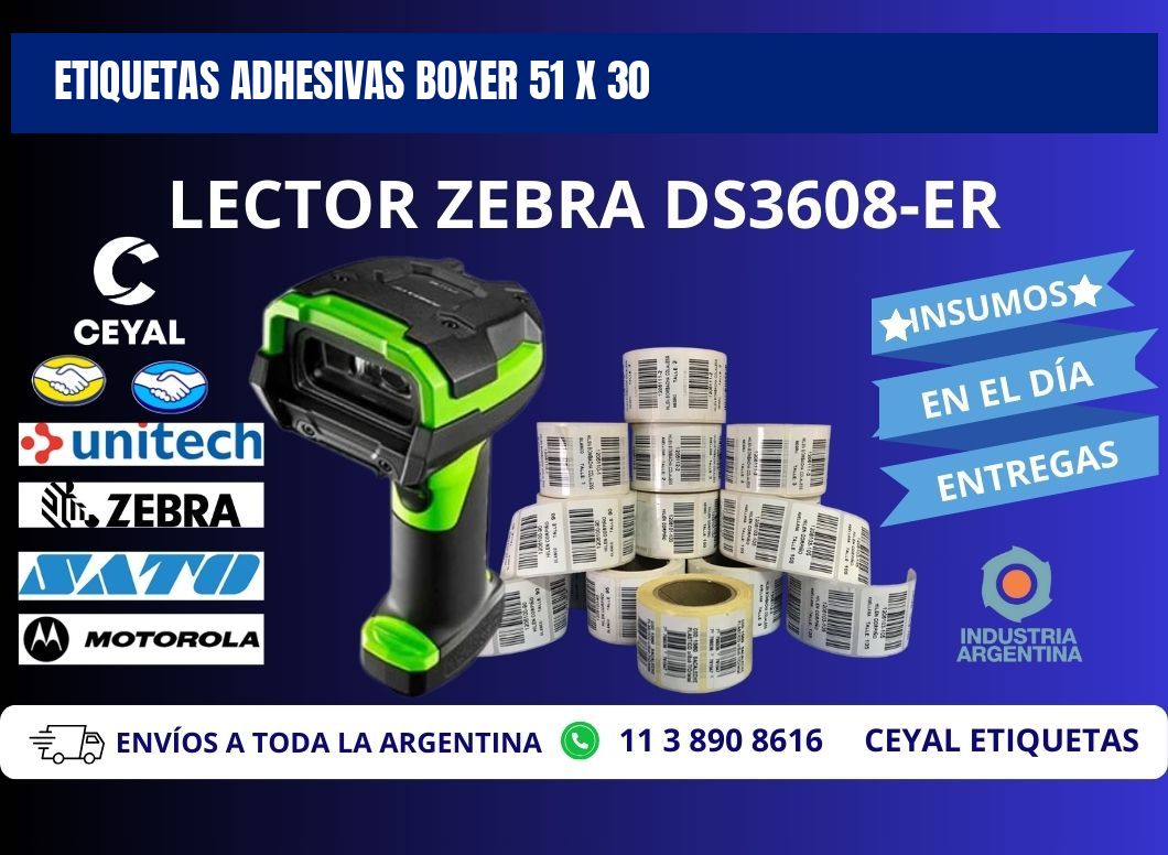 ETIQUETAS ADHESIVAS BOXER 51 x 30