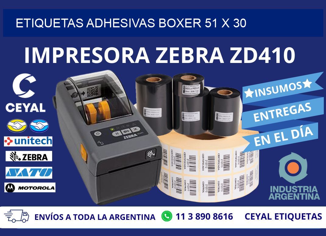 ETIQUETAS ADHESIVAS BOXER 51 x 30