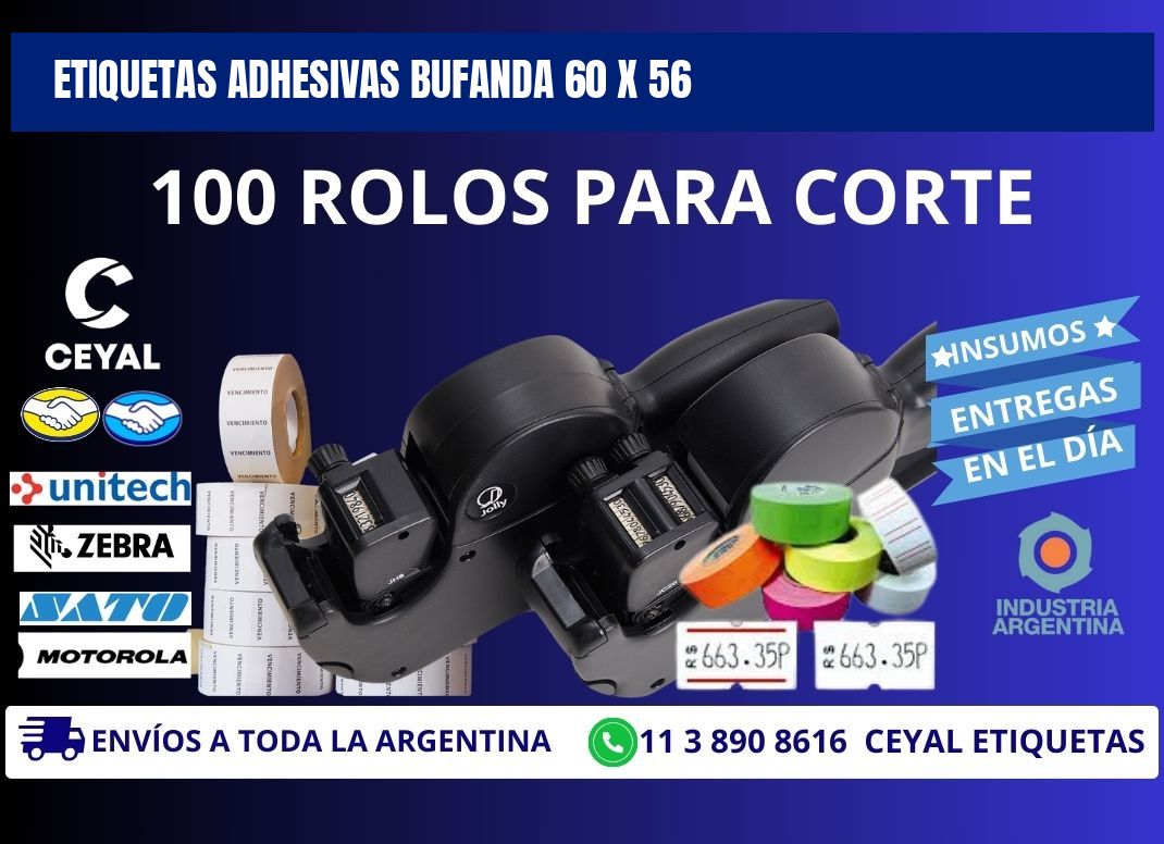 ETIQUETAS ADHESIVAS BUFANDA 60 x 56