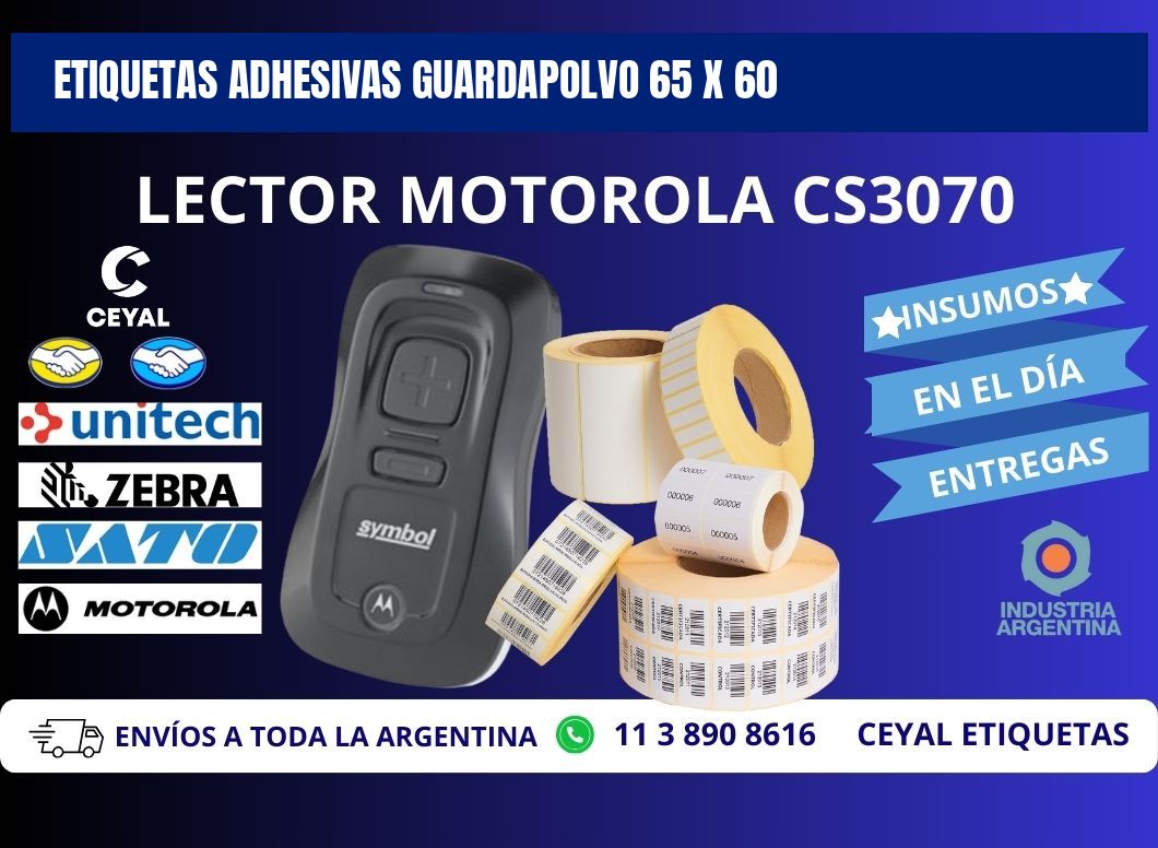 ETIQUETAS ADHESIVAS GUARDAPOLVO 65 x 60