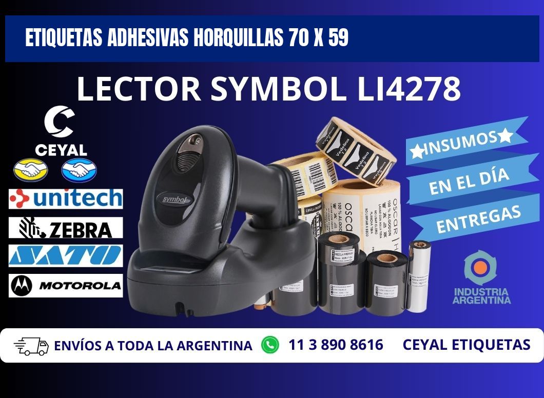 ETIQUETAS ADHESIVAS HORQUILLAS 70 x 59