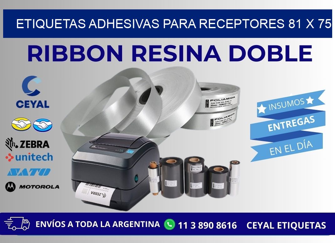 ETIQUETAS ADHESIVAS PARA RECEPTORES 81 x 75