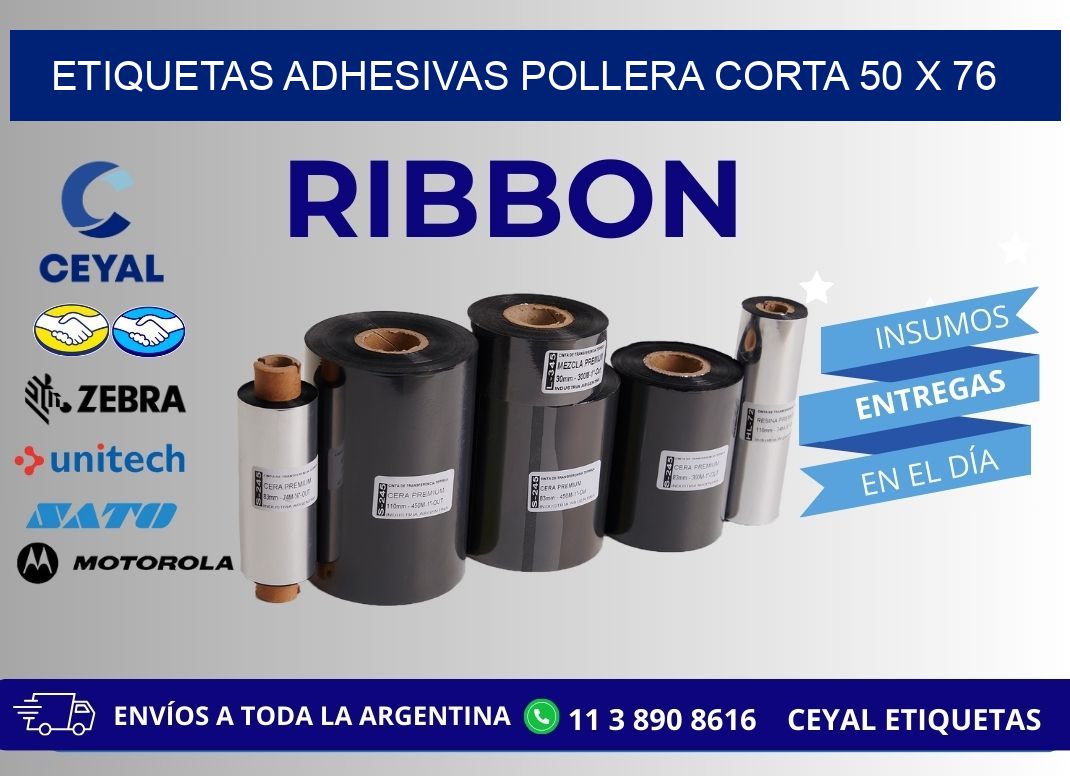 ETIQUETAS ADHESIVAS POLLERA CORTA 50 x 76