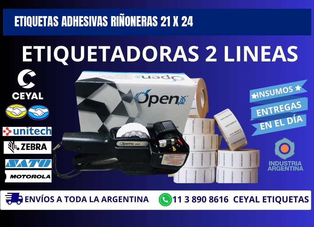 ETIQUETAS ADHESIVAS RIÑONERAS 21 x 24