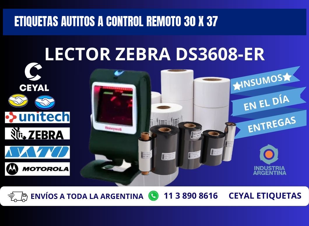 ETIQUETAS AUTITOS A CONTROL REMOTO 30 x 37