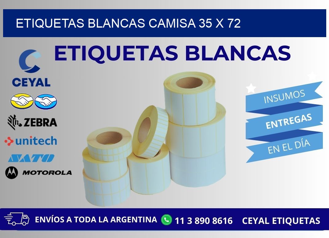 ETIQUETAS BLANCAS CAMISA 35 x 72